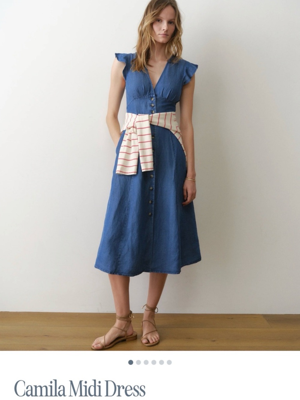 Marine Layer Blue Camila Midi Dress